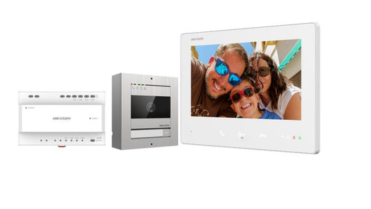 Kit Videoportero Hikvision DS-KIS704EY Sistema Intercomunicación 2 Hilos